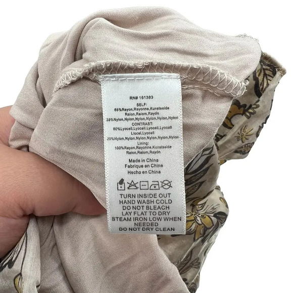 Anthropologie Current Air Dress Mini Sweater Ruffle Crewneck Beige Size Small - Picture 12 of 13